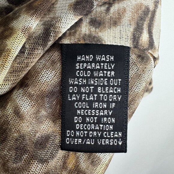 VTG Dana Buchman Brown Leopard Print Top W/ Sequin Butterfly Embellishments Sz S - Picture 11 of 11